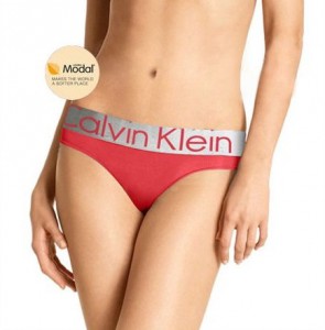 Slip Calvin Klein Mujer Steel Modal Blateado Rojo